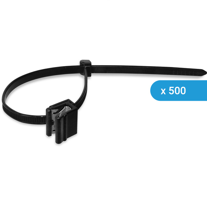 500x K2 Kabelbinder mit Aufsteckmöglichkeit für die Outdoor-Montage von Solarkabeln