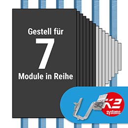 K2 Paket Ziegeldach: 1 Reihe x 7 Module (K2 4S: Jeder Sparren)
