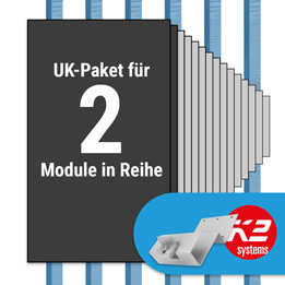 K2 Paket Tegalit: 1 Reihe x 2 Module (K2 2 Set Dachhaken: Jeder Sparren)