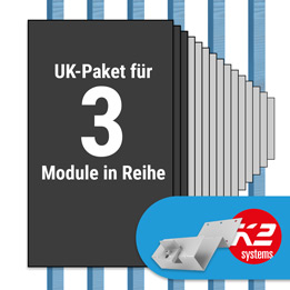 K2 Paket Tegalit: 1 Reihe x 3 Module (K2 2 Set Dachhaken: Jeder Sparren)