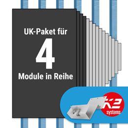 K2 Paket Tegalit: 1 Reihe x 4 Module (K2 2 Set Dachhaken: Jeder Sparren)