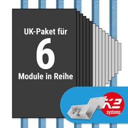 K2 Paket Tegalit: 1 Reihe x 6 Module (K2 2 Set Dachhaken: Jeder Sparren)