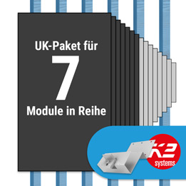 K2 Paket Tegalit: 1 Reihe x 7 Module (K2 2 Set Dachhaken: Jeder Sparren)