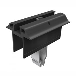 SL Rack Mittelklemme Vario mit Erdung, schwarz eloxiert