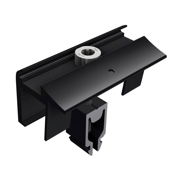 SL Rack Endklemme ohne Erdung, schwarz eloxiert 28 - 45 mm